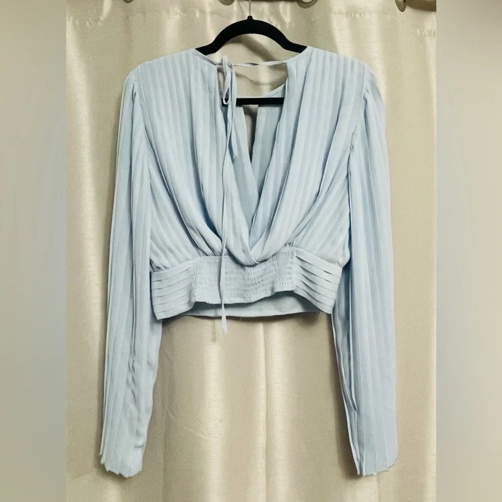 Dynamite -  Eloise Long Sleeve Pleated Blouse - Picture 5 of 6